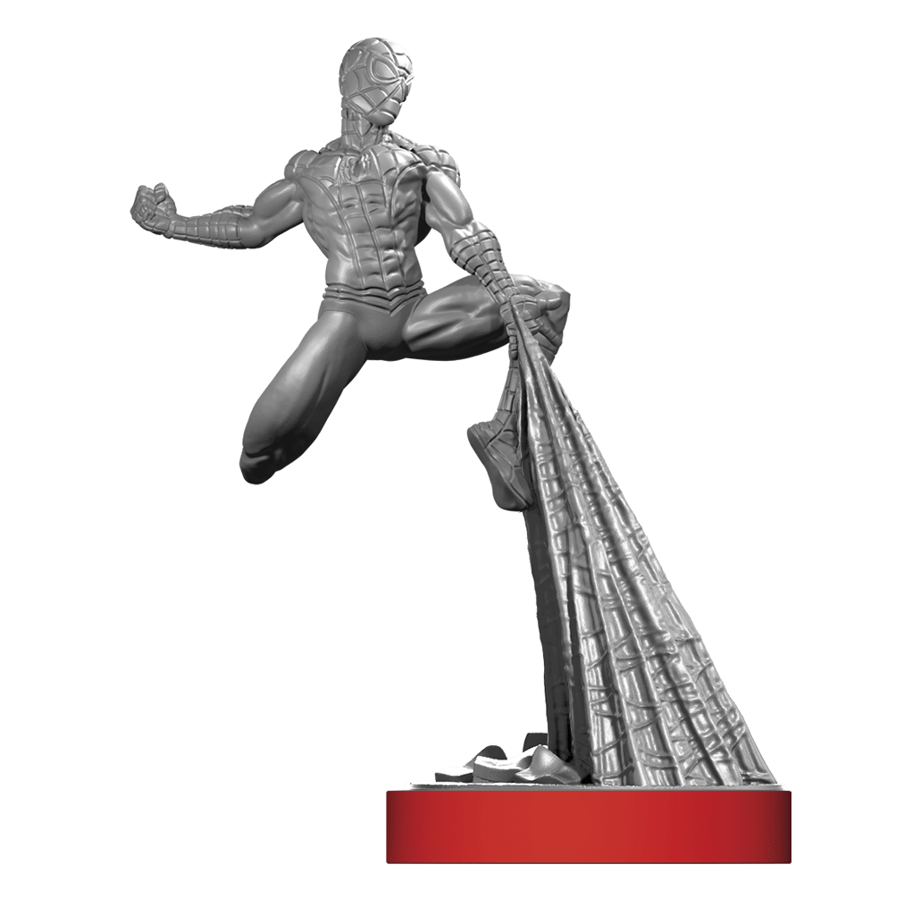 Spider-Man miniature from the Unmatched Marvel Brains and Brawn board game